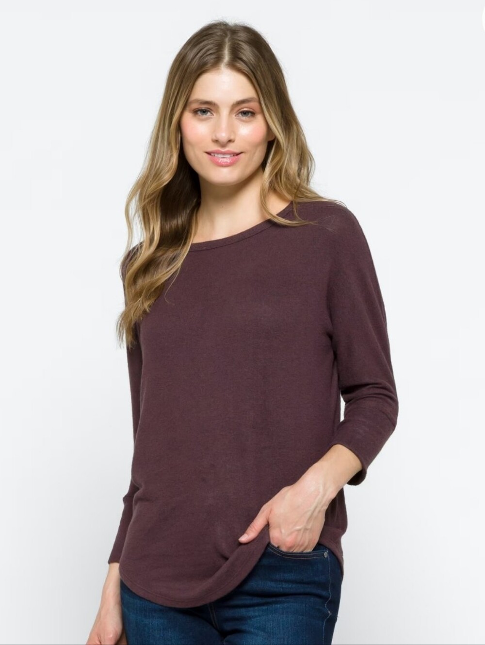 Market & Spruce Corrina Brushed Knit Dolman Top, Purple, Medium